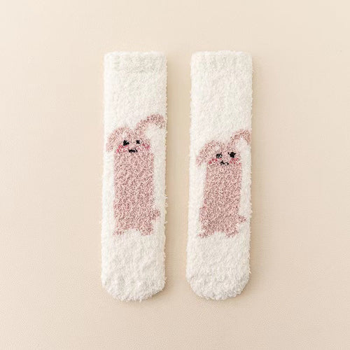 Baby Cartoon Animal Print Pattern Thickened Long-Tube Non-Slip Socks