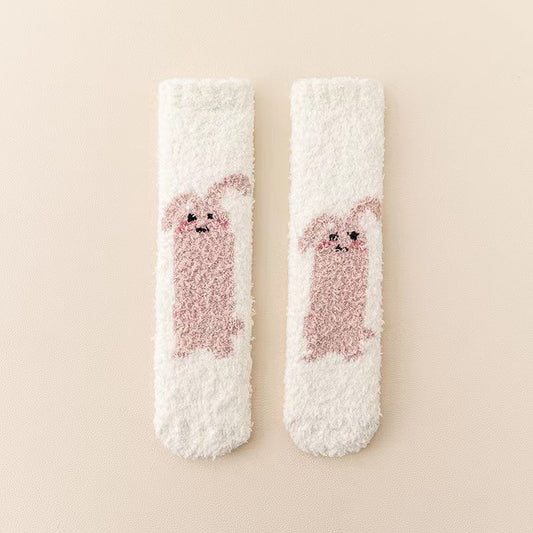 Baby Cartoon Animal Print Pattern Thickened Long-Tube Non-Slip Socks