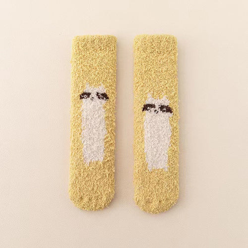 Baby Cartoon Animal Print Pattern Thickened Long-Tube Non-Slip Socks