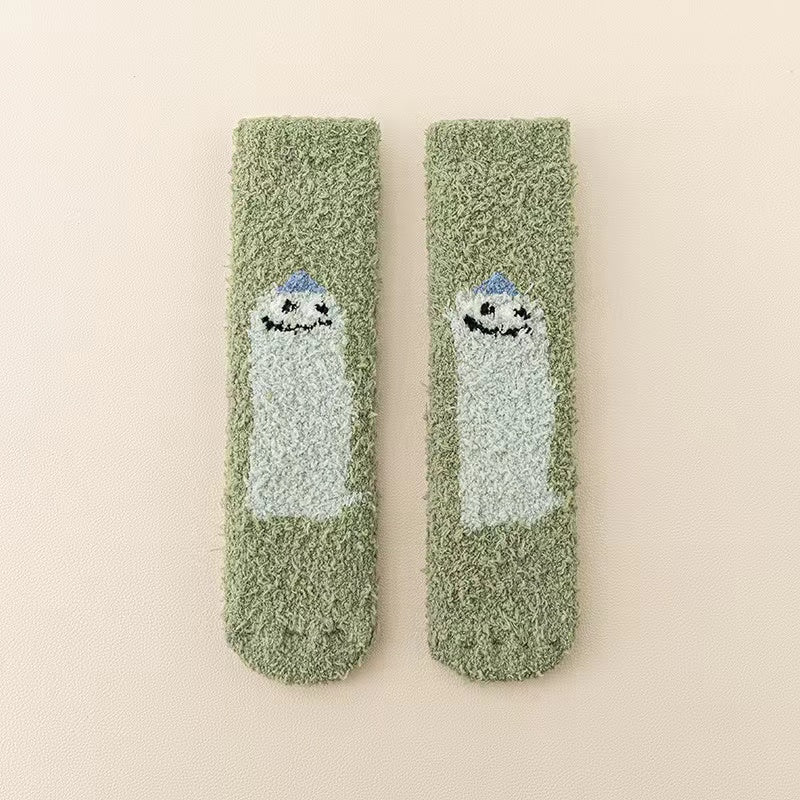 Baby Cartoon Animal Print Pattern Thickened Long-Tube Non-Slip Socks