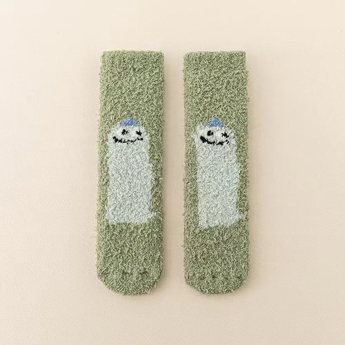 Baby Cartoon Animal Print Pattern Thickened Long-Tube Non-Slip Socks