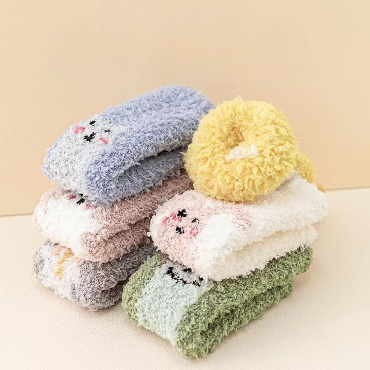 Baby Cartoon Animal Print Pattern Thickened Long-Tube Non-Slip Socks